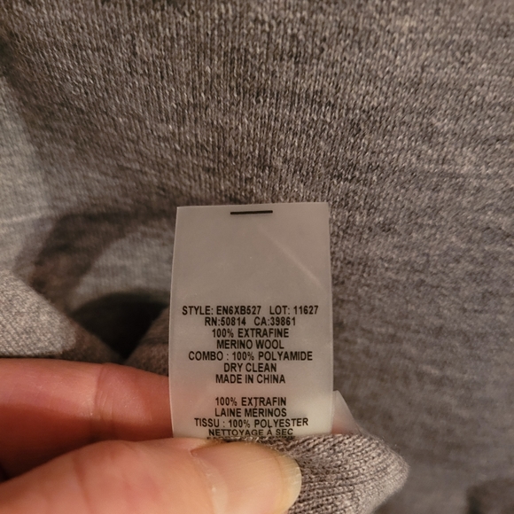 Elie Tahari Priyanka Fine Merino Grey Sleeveless Top Intarsia Illusion Knit NWT - Picture 5 of 10